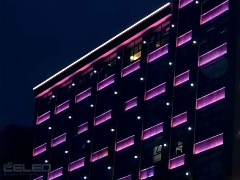 RGB Pixel LED Point Lights With Wall For Architecture Facade